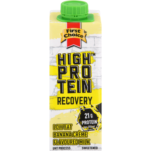 First Choice High Protein Recovery Banana Creme Flavoured Low Fat Milk 250ml