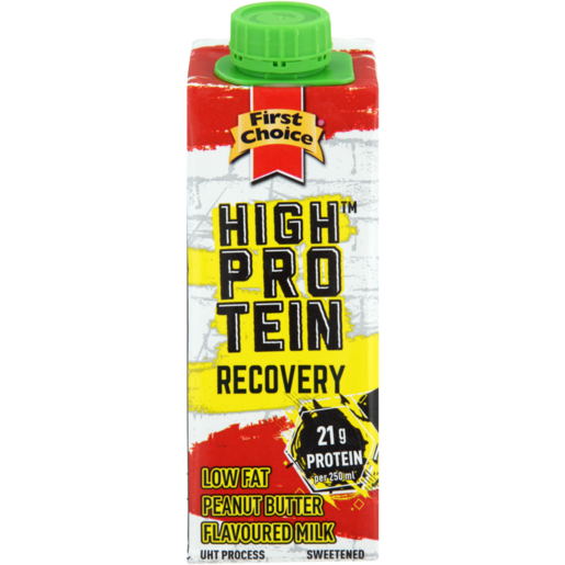 First Choice High Protein Recovery Peanut Butter Flavoured Low Fat Milk 250ml