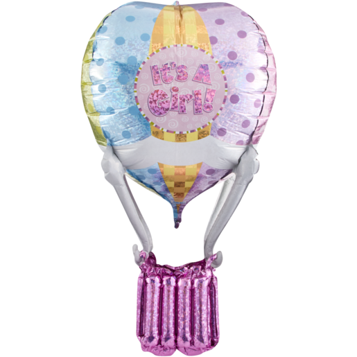 Grabo It's a Girl Pink Hot Air Foil Balloon 91cm