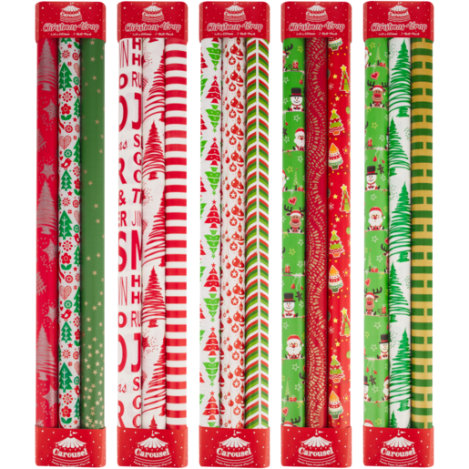Carousel Christmas Wrapping Paper 3 Pack (Assorted Item - Supplied At Random)