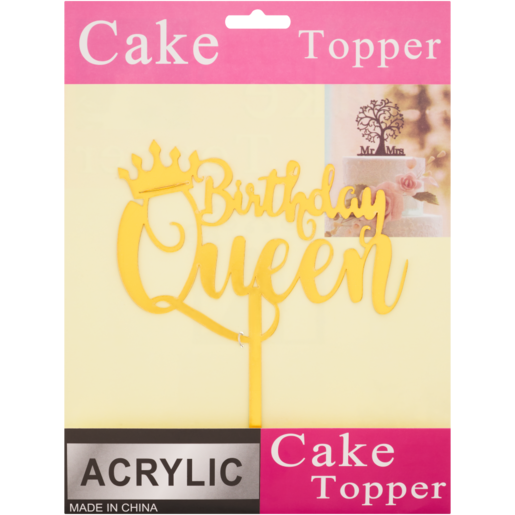 Party Xpress Gold Birthday Queen Cake Topper