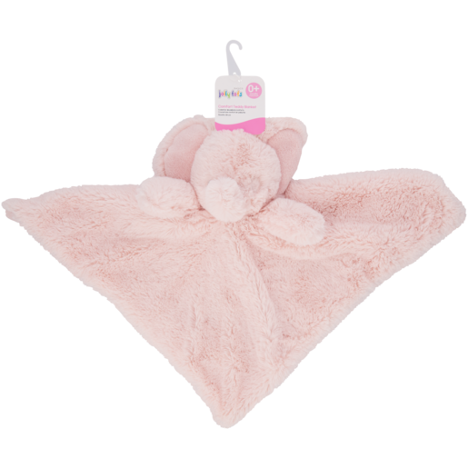 Jolly Tots Basics Pink Elephant Comfort Teddy Blanket