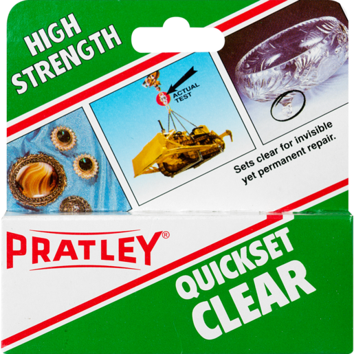Pratley Clear High Strength Quickset Glue 2 x 18ml
