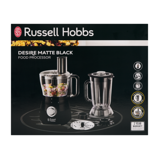 Russell Hobbs Desire Matte Black 2 Speed Food Processor 600W