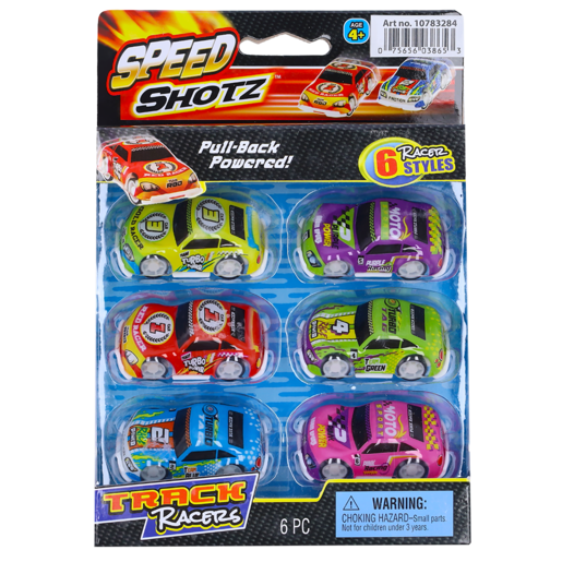 Speed Shot Pull Back Track Racer 6 Pack