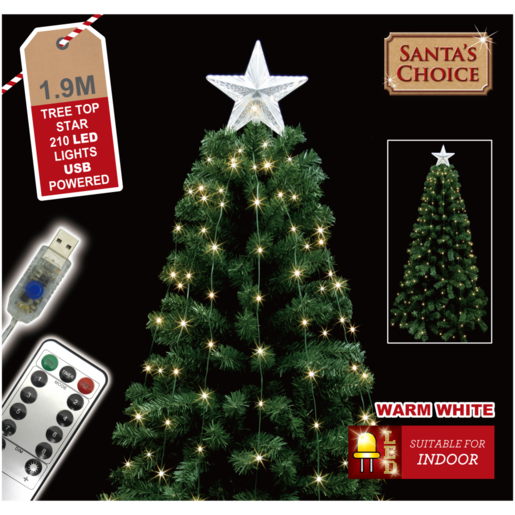 Santa's Choice USB Powered Star With 210 LED Lights 1.9m