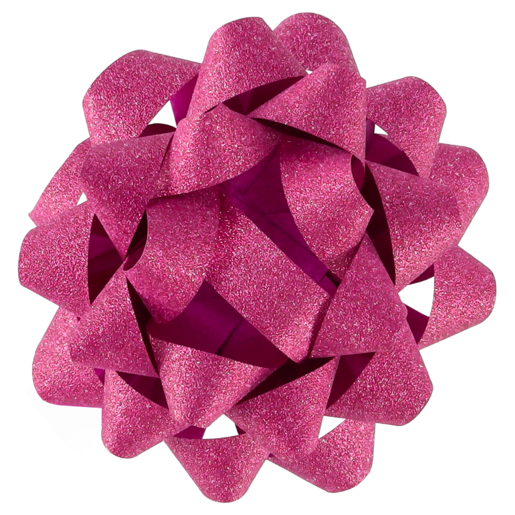 Creative Glitter Fushia Confetti Bow Medium