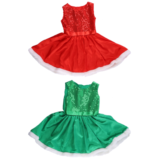 Christmas Dress For 3 - 4 Years Old Girl (Colour May Vary)