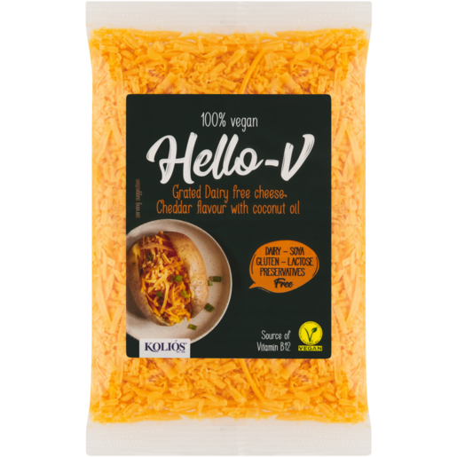 Hello-V Cheddar Flavoured Grated Dairy Free Cheese 200g