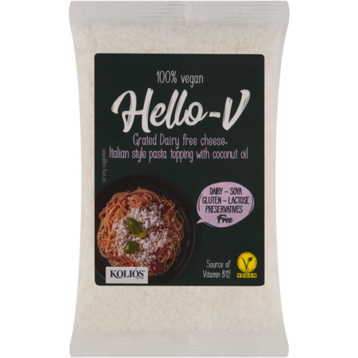 Hello-V Dairy Free Grated Pasta Topping Cheese 200g