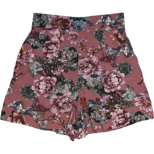 Pink Ladies S-XXL Floral Printed Viscose Shorts