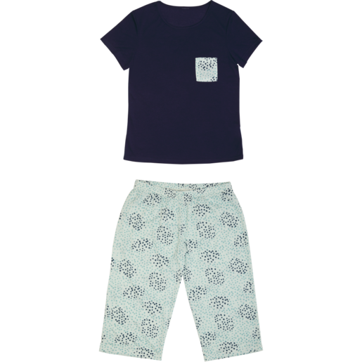 Navy Ladies Capri Sleepset S-XXL | Sleepwear | Adult Clothing ...