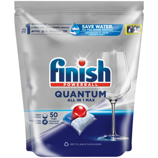 Finish Quantum Regular All-in-1 Max Dishwashing Tablets 50 Pack