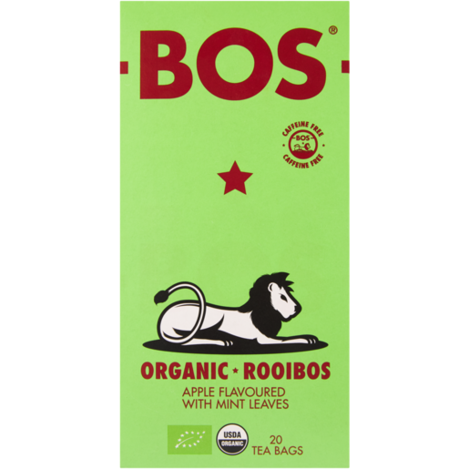 BOS Apple & Mint Flavoured Organic Rooibos Tea Bags 20 Pack
