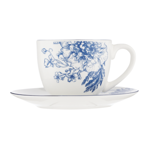 Blue Floral Print Cup & Saucer Set