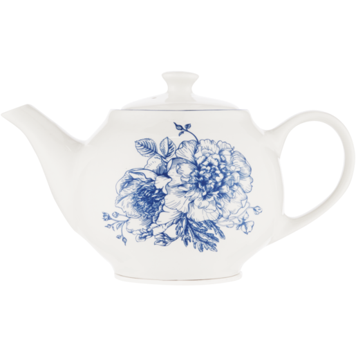 Blue Floral Print Tea Pot 900ml