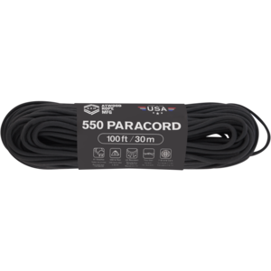 Atwood Rope Mfg Black 550 Paracord 100ft / 30m, Rope, Rope, Chains &  Twine, DIY, Household