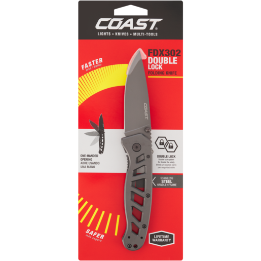 Coast FDX302 Grey Double Lock Folding Knife