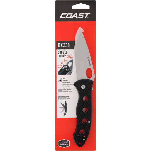 Coast DX338 Stainless Steel Double Lock Folding Knife