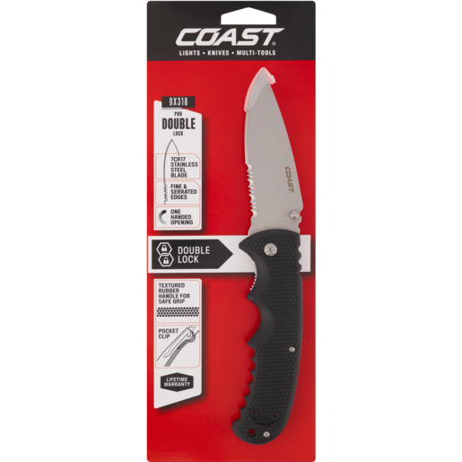 Coast DX318 Black Double Lock Folding Knife