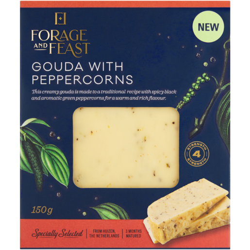 Forage And Feast Gouda Cheese With Peppercorns 150g