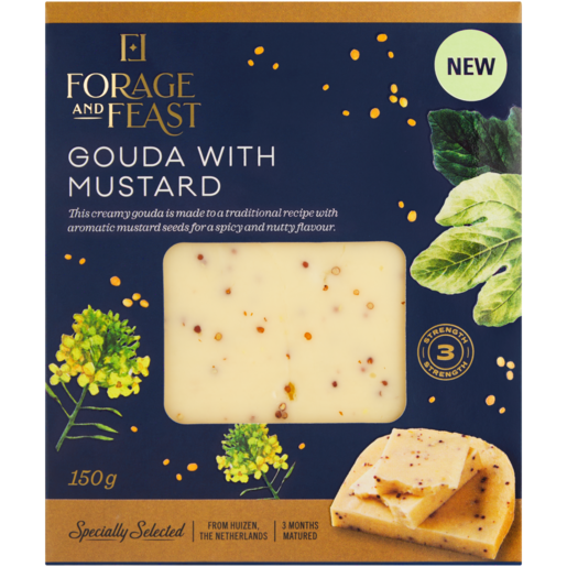 Forage And Feast Mature Gouda Cheese With Mustard 150g
