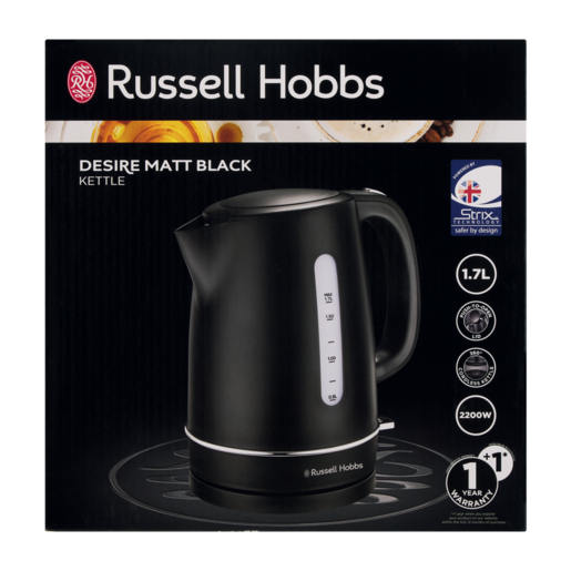 Russell Hobbs Desire Matte Black Cordless Kettle 1.7L