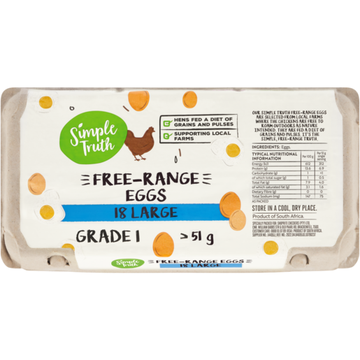 Simple Truth Large Free-Range Eggs 18 Pack