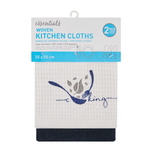Essential Woven Kitchen Cloths 2 Pack (Assorted Item - Supplied At Random)