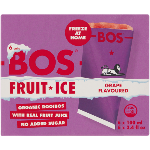 BOS Grape Flavoured Fruit Ice 6 x 100ml