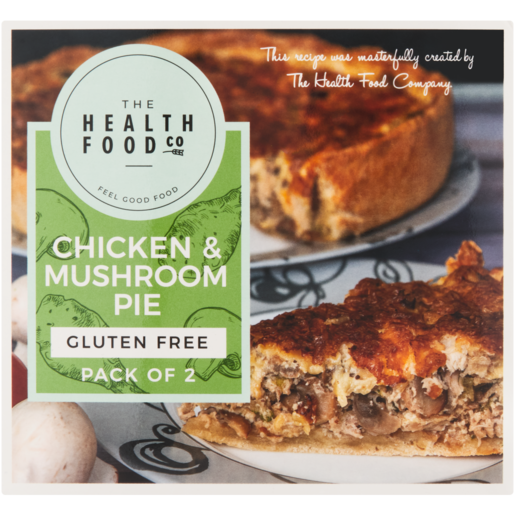 The Health Food Company Frozen Gluten Free Chicken & Mushroom Pies 2 x 150g