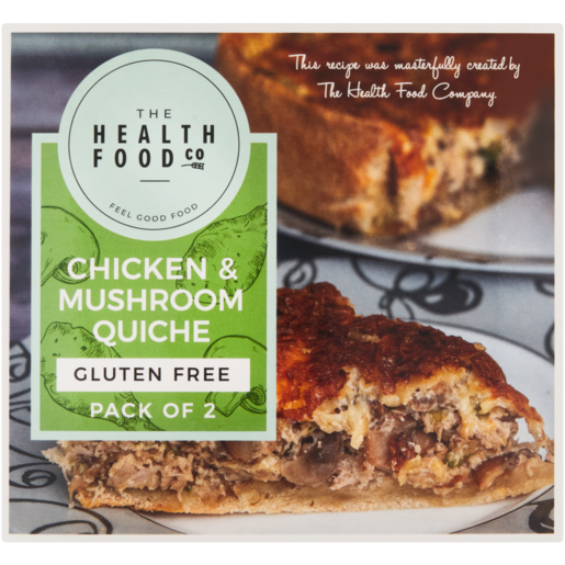 The Health Food Company Frozen Gluten Free Chicken & Mushroom Quiches 2 x 150g