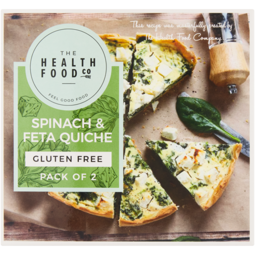 The Health Food Company Frozen Gluten Free Spinach & Feta Quiche 2 Pack