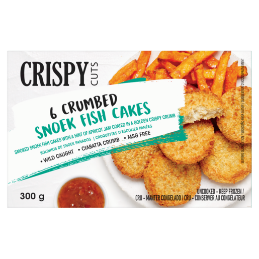 Crispy Cuts Frozen Crumbed Snoek Fish Cakes 300g