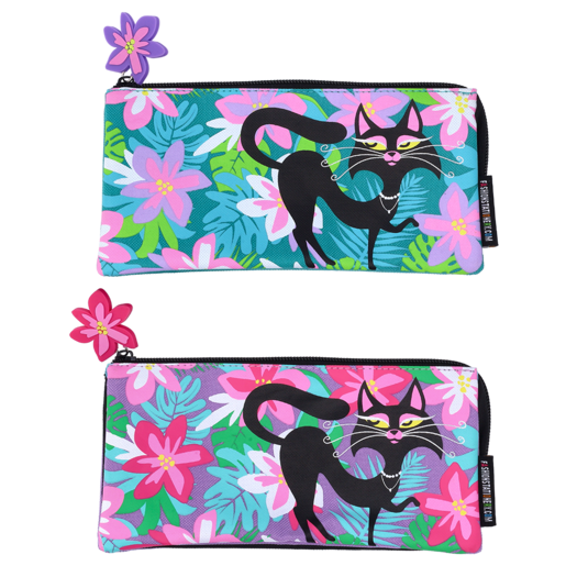 Tropical Cat Pencil Bag (Design May Vary)