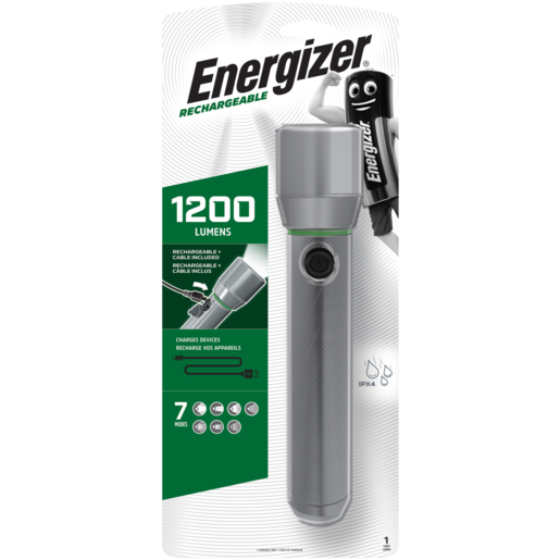 Energizer Metal Rechargeable Flashlight 1200 Lumens