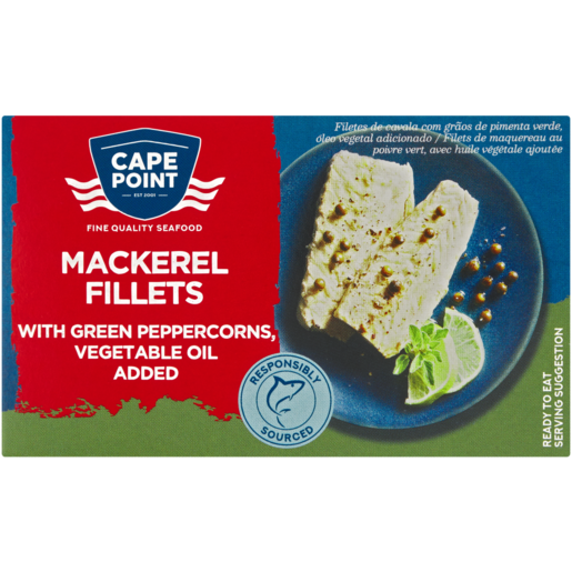 Cape Point Mackerel Fillets With Green Peppercorns 125g