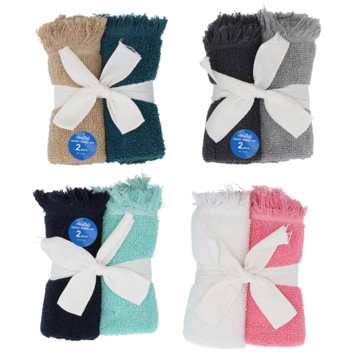 Essentials Guest Towels Set 30 x 30cm 2 Pack (Colour May Vary)