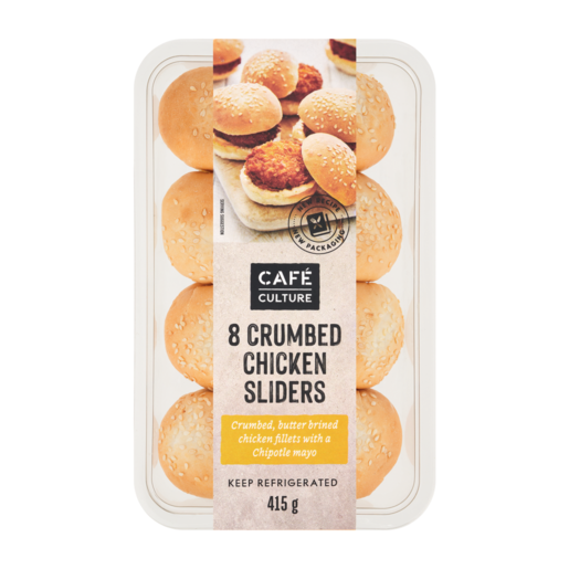 Café Culture Crumbed Chicken Sliders 8 Pack