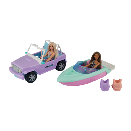 Barbie Dolls, Boat And Buggy Vacation Play Set