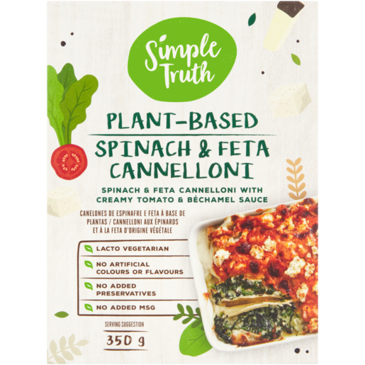 Simple Truth Plant-Based Spinach & Feta Cannelloni 350g