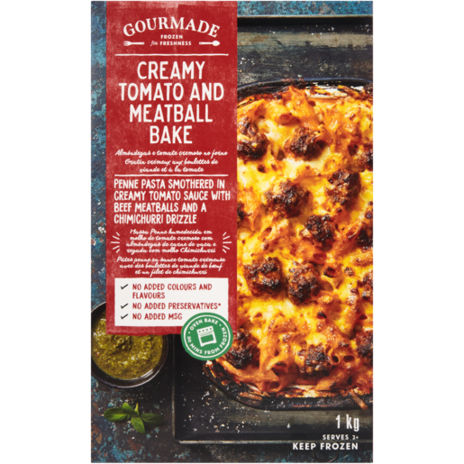 Gourmade Frozen Creamy Tomato And Meatball Bake Ready Meal 1kg