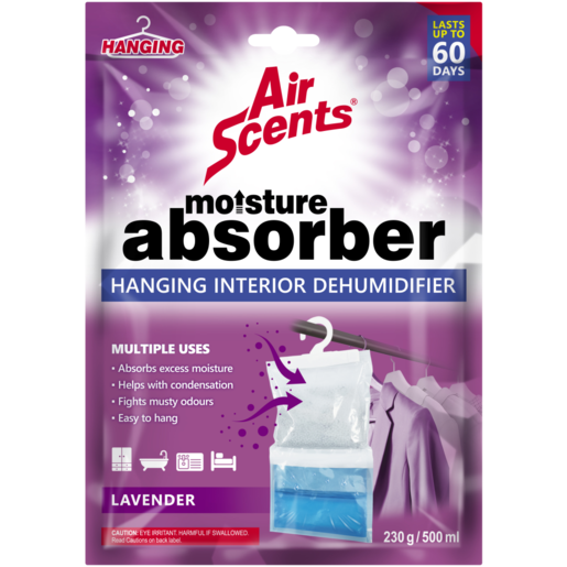 Air Scents Moisture Absorber Lavender Hanging Interior Dehumidifier 230g