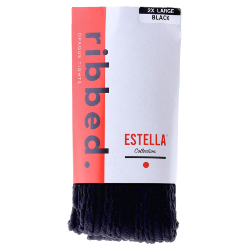 Estella Ribbed Black Extra Extra Large Tights