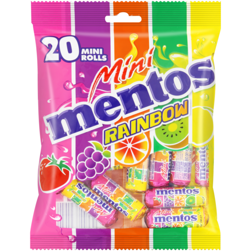 Mentos Rainbow Mini Rolls 20 Pack