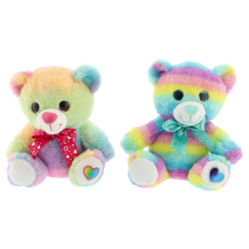 Rainbow Heart Plush Bear 27cm (Type May Vary)