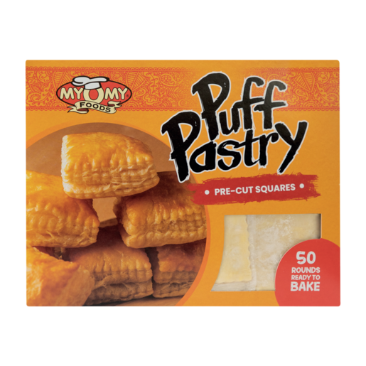 MyOMy Foods Frozen Pre-Cut Puff Pastry Squares 50 Pack