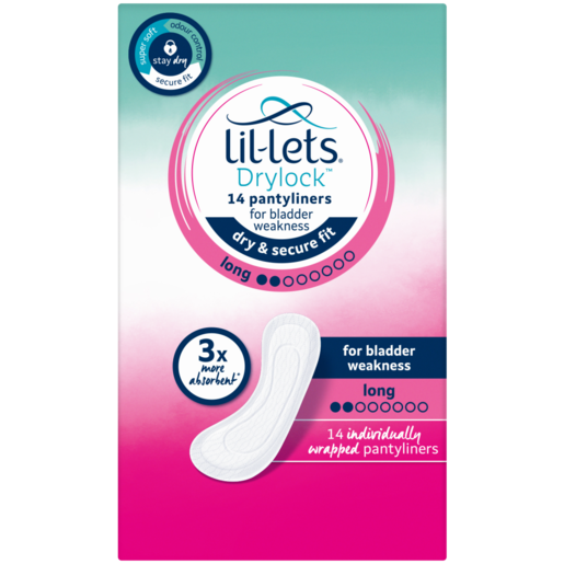 Lil-Lets Drylock Long Pantyliners 14 Pack