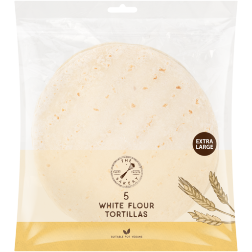 The Bakery White Flour Tortilla Wraps 5 Pack