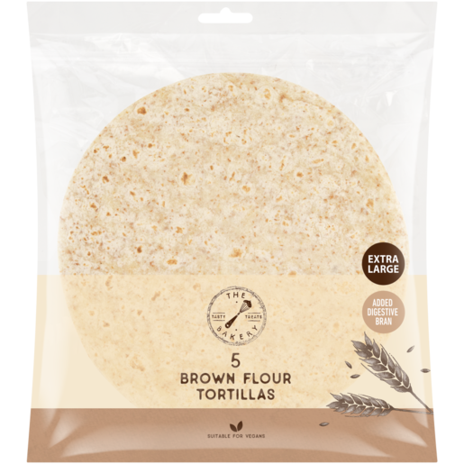 The Bakery Brown Flour Tortilla Wraps 5 Pack